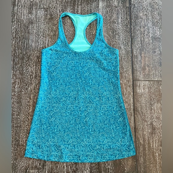 lululemon athletica Tops - Lululemon Cool Racerback Foil Manifesto Bali Breeze Tofino Teal